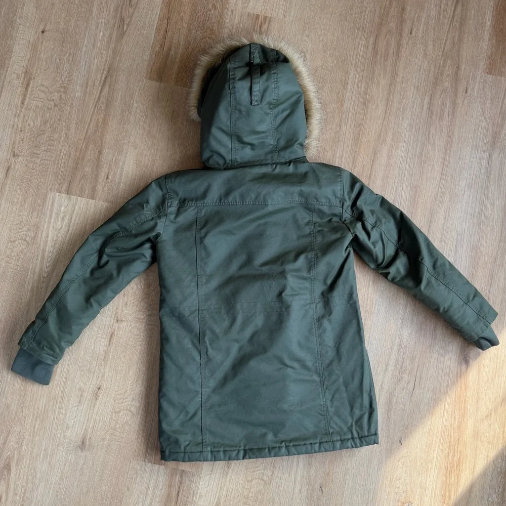 J.Crew Olive Green Perfect Winter Parka with Faux Fur Hood - Picture 6 of 9